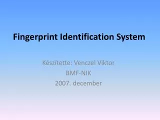 fingerprint identification system