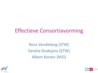 effectieve consortiavorming