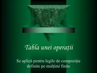tabla unei opera ii