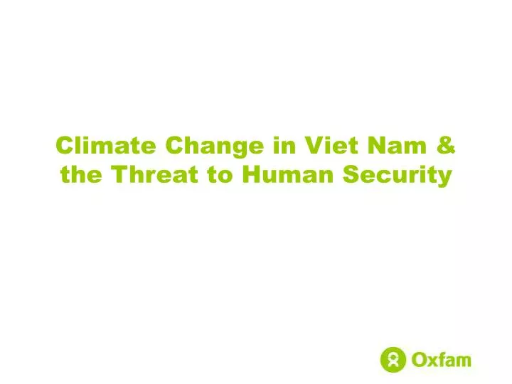 climate change in viet nam the threat to human security