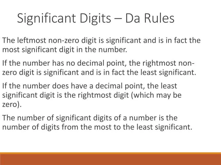 significant digits da rules