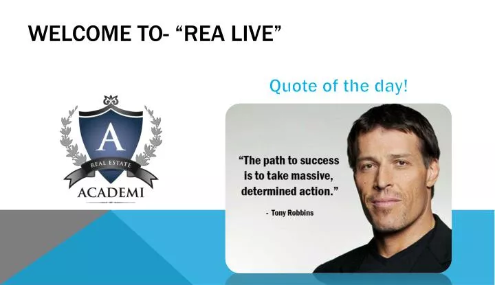 welcome to rea live