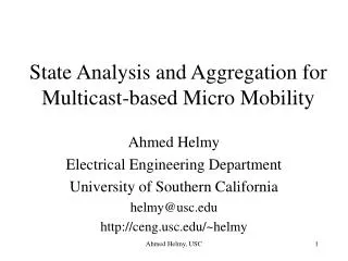 State Analysis and Aggregation for Multicast-based Micro Mobility
