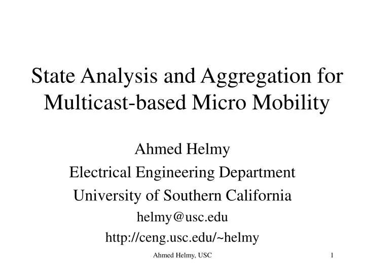 state analysis and aggregation for multicast based micro mobility