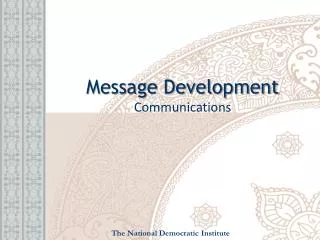 Message Development Communications