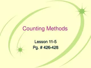 Counting Methods