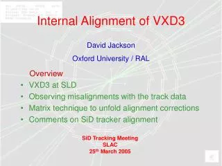 Internal Alignment of VXD3