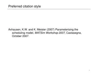 Preferred citation style