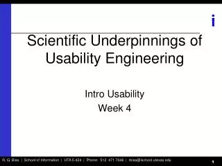 Scientific Underpinnings of Usability Engineering