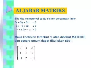aljabar matriks