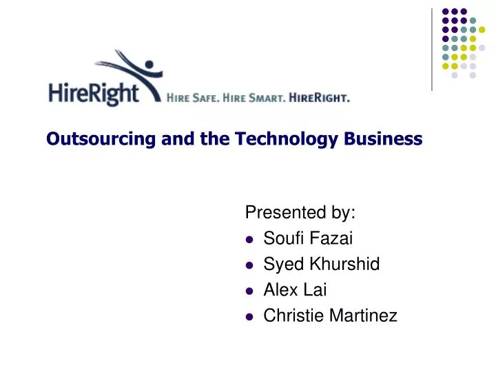 outsourcing and the technology business