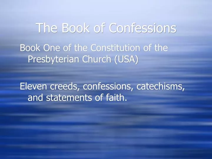 the book of confessions