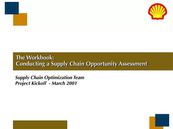 the workbook conducting a supply chain opportunity assessment