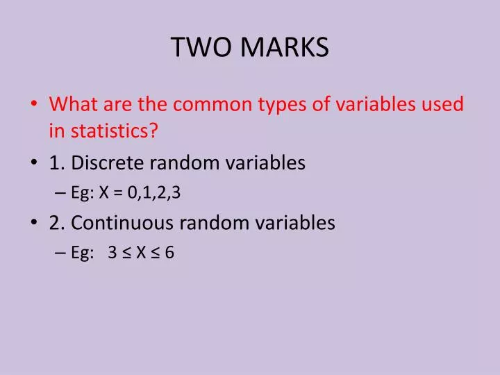 two marks