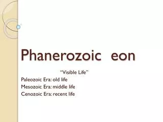 Phanerozoic eon