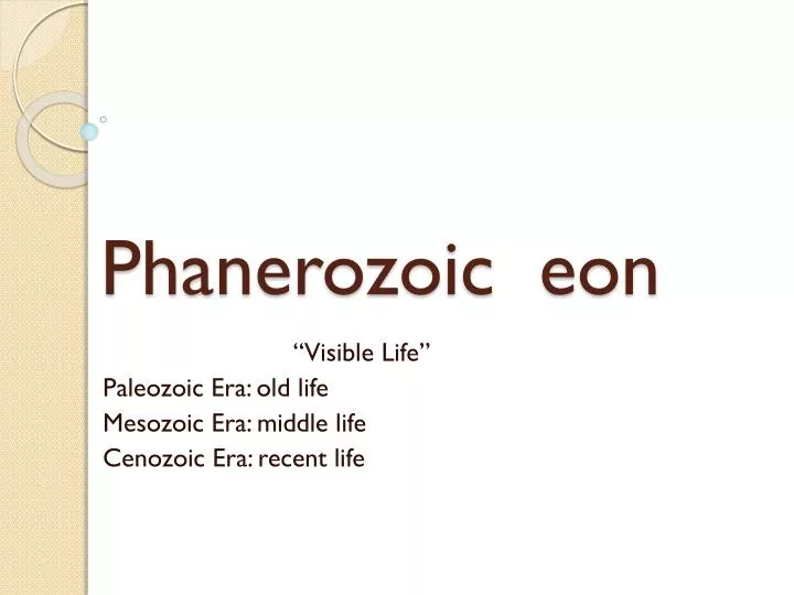 phanerozoic eon