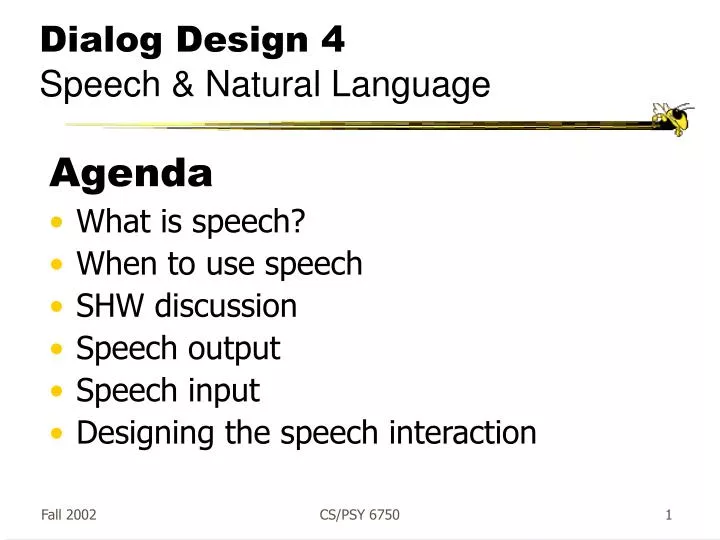 dialog design 4 speech natural language