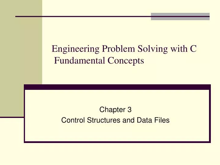engineering problem solving with c fundamental concepts