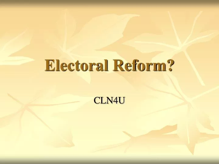 electoral reform