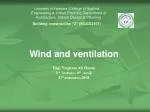 Wind and ventilation Eng. Nagham Ali Hasan 3 rd lecture- 4 th week 2 nd semester-2008 - slide 1