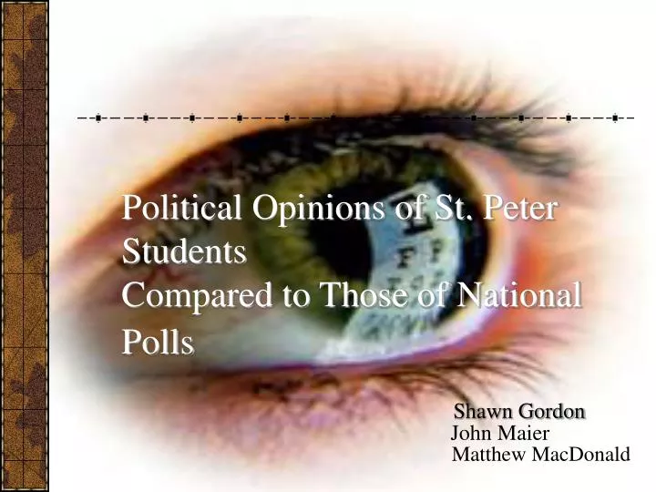 political opinions of st peter students compared to those of national polls