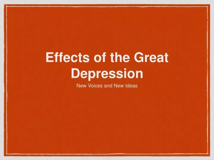 effects of the great depression
