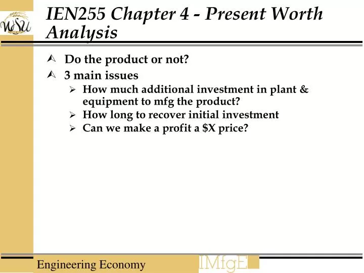 ien255 chapter 4 present worth analysis