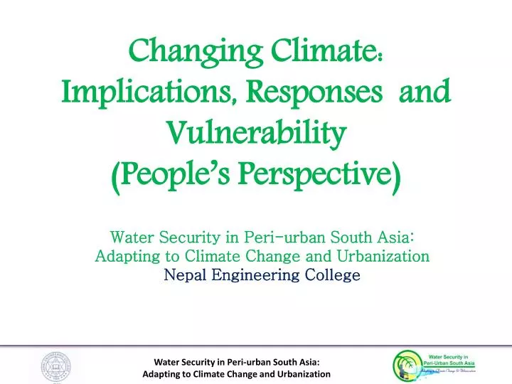 changing climate implications responses and vulnerability people s perspective