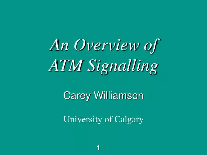 an overview of atm signalling