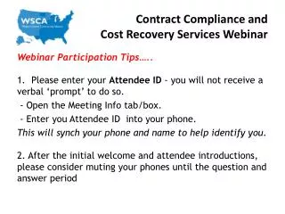 Contract Compliance and Cost Recovery Services Webinar