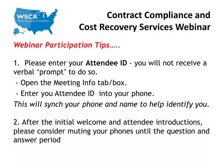 contract compliance and cost recovery services webinar