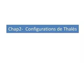 chap2 configurations de thal s