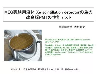 meg xe scintillation detector pmt