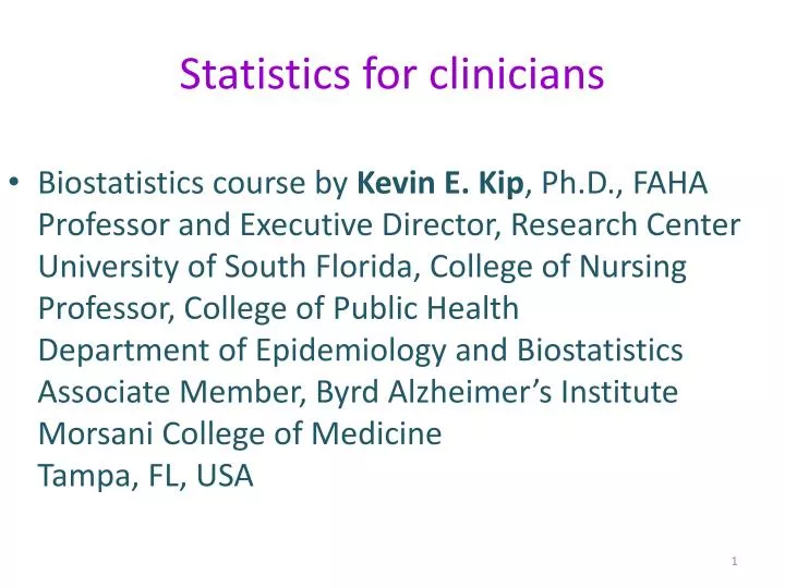 statistics for clinicians