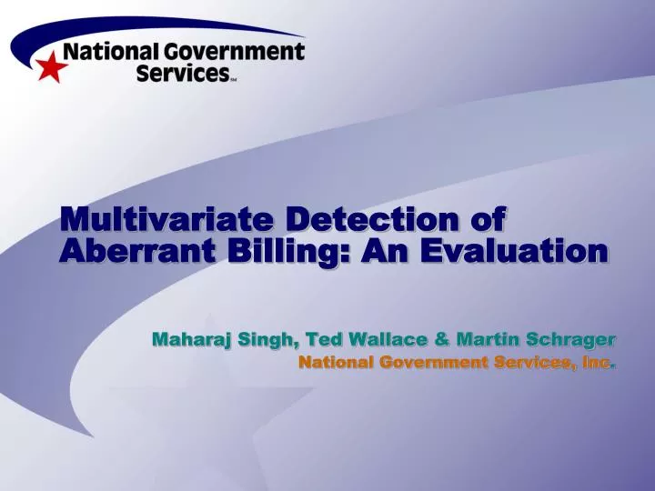 multivariate detection of aberrant billing an evaluation