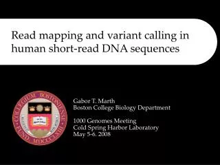Read mapping and variant calling in human short-read DNA sequences