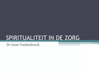 spiritualiteit in de zorg