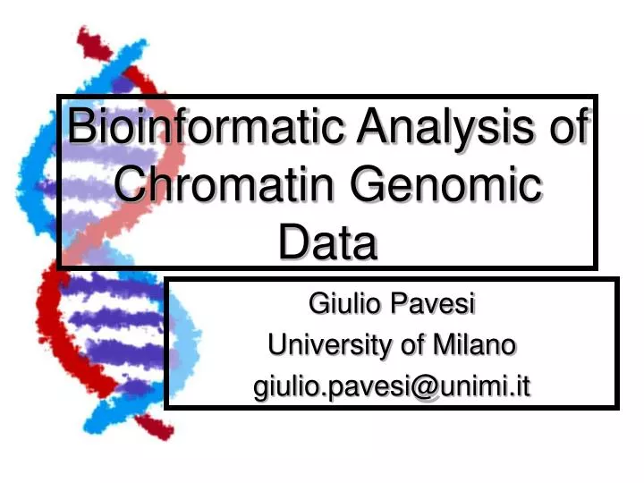 bioinformatic analysis of chromatin genomic data