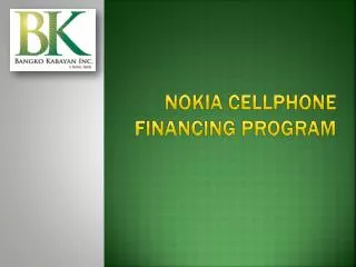 Nokia cellphone financing program