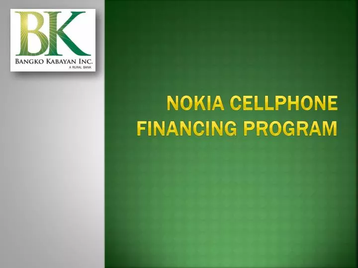 nokia cellphone financing program