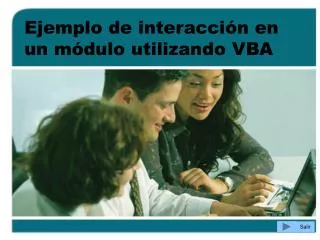 Ejemplo de interacción en un módulo utilizando VBA