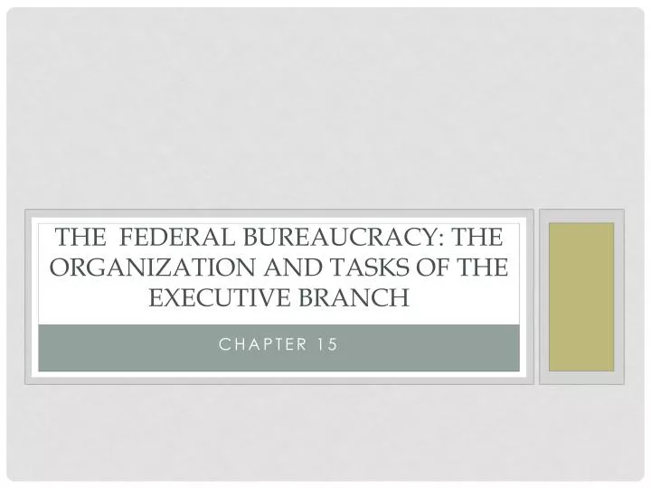 the federal bureaucracy the organization and tasks of the executive branch