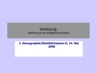vorlesung einf hrung in die sozialstrukturanalyse