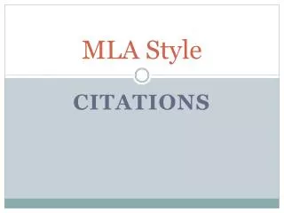 PPT - MLA Writing Style PowerPoint Presentation, free download - ID:1849241