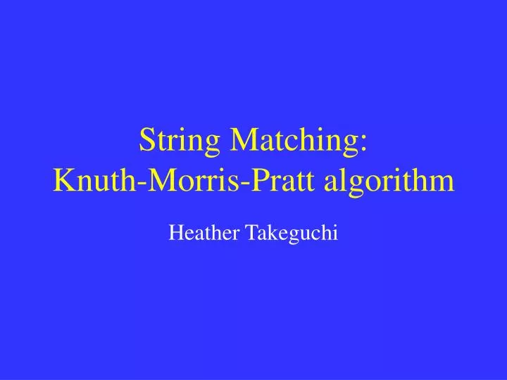 string matching knuth morris pratt algorithm