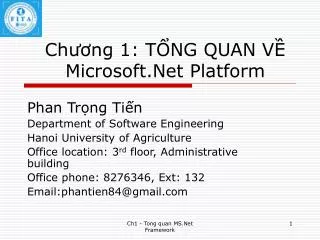 Chương 1: TỔNG QUAN VỀ Microsoft.Net Platform