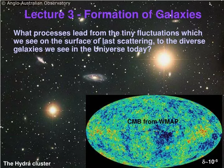 lecture 3 formation of galaxies