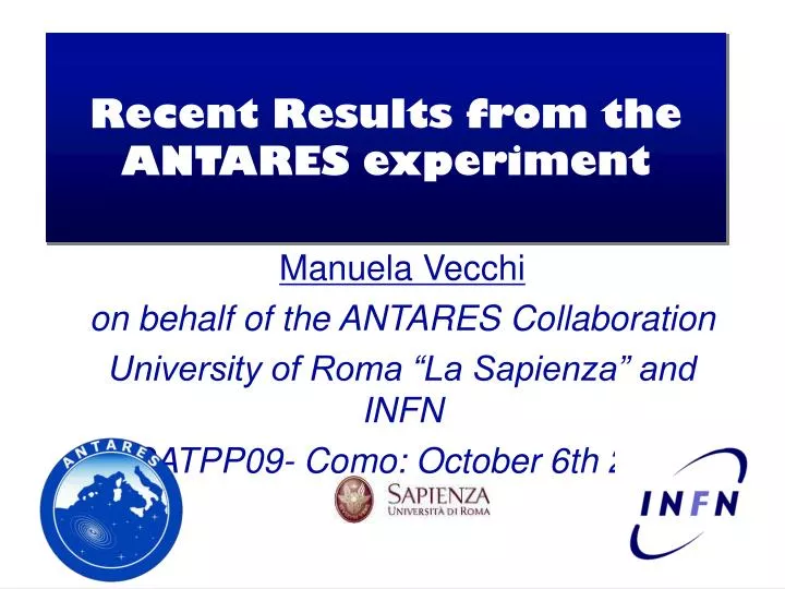 recent results from the antares experiment