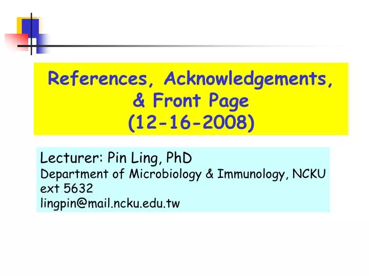 references acknowledgements front page 12 16 2008
