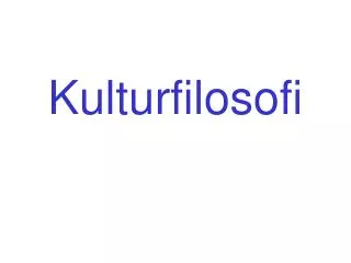 kulturfilosofi